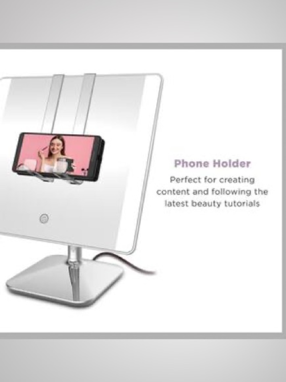 Conair 13.5 in. x 15.3 in. Tabletop Social Media Makeup Mirror with LED Lighting - Picture 2 of 9